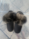 Pre-owned Fuzzy Slider Sandals
