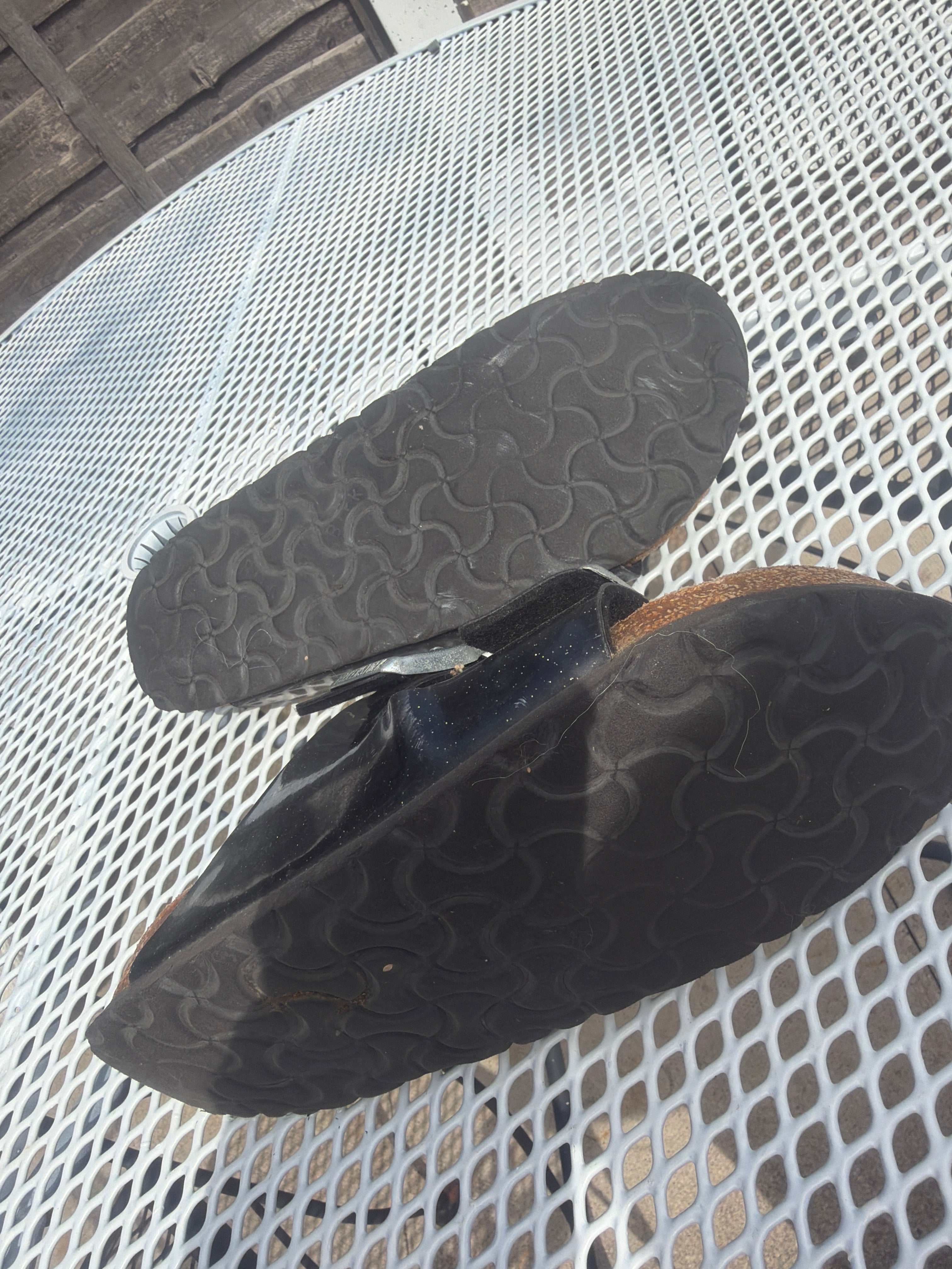 Pre-owned Birkenstock 2-Strap Patent Glitter Sandals