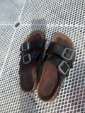Pre-owned Birkenstock 2-Strap Patent Glitter Sandals